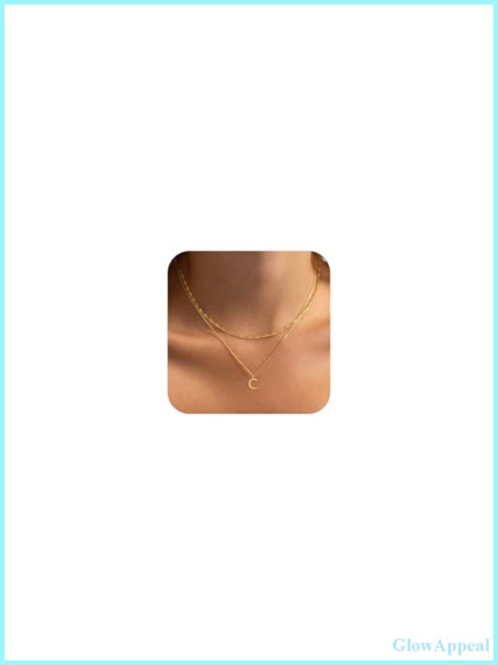 14K Gold Plated Initial Necklace for Women Dainty Layered Letter Pendant